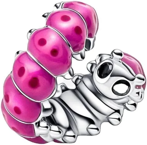 Miniatura 4 de Lindo colgante de plata de ley 925 con dije de oruga rizada, cuentas de joyería, regalos para mujer, pulsera y collar