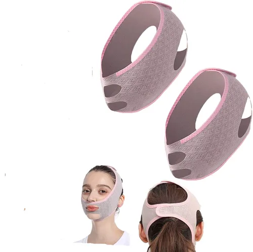 (2 piezas) máscara facial de belleza para dar forma a dormir, máscara facial de elevación de la barbilla, máscara facial de elevación de línea V,
