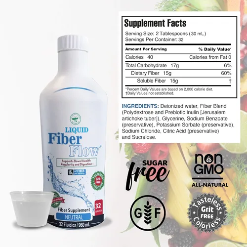Miniatura 6 de Nutritional Designs Fibra líquida para niños: suplemento de fibra para niños, fibra prebiótica de inulina sin azúcar, mezcla de bebida de fibra