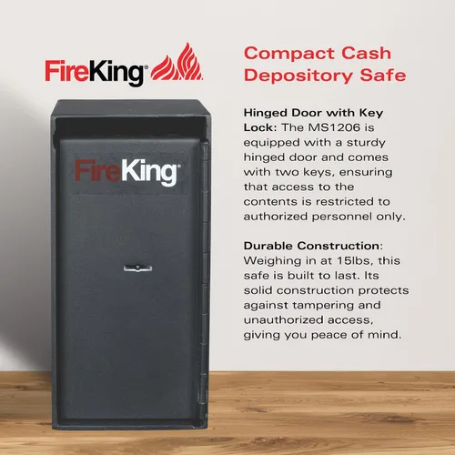 Miniatura 3 de FireKing Mini caja fuerte con cerradura de nariz única, caja de seguridad para el hogar, resistente al fuego, compacta segura para objetos de valor