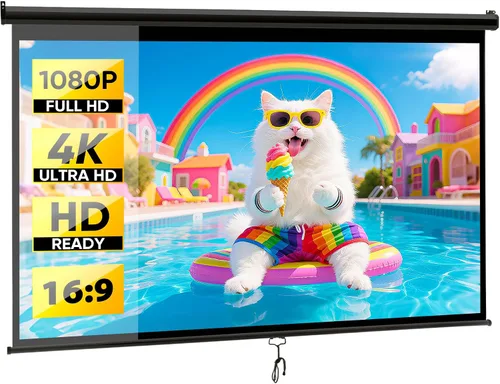 Miniatura 8 de Pantalla de proyección HD 4:3 de 72 pulgadas, pantalla de proyección manual para interiores y exteriores, pantalla de proyector portátil sin arrugas