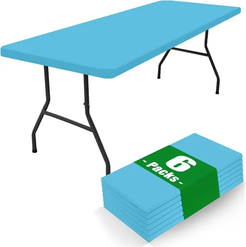 Miniatura 11 de Moosfor Paquete de 6 manteles cuadrados de elastano, manteles elásticos ajustables para pícnic, cubierta de mesa de patio elástica lavable para Negro