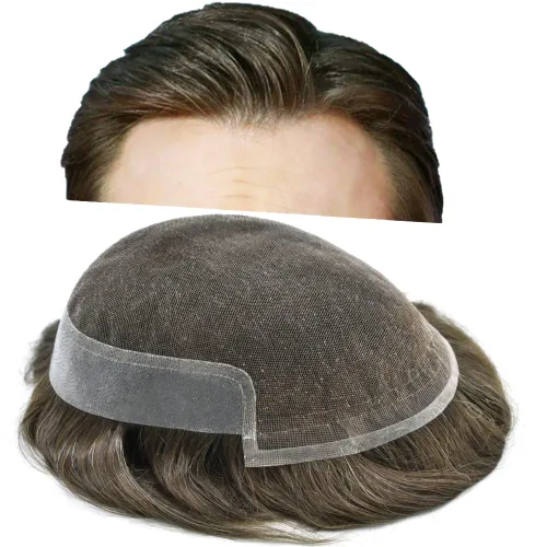 Miniatura 51 de Mens Toupee Hair Piece Human Hair Replacement System For Men Soft French Lace Men Hair System Hairpieces For Men Toupee For Men Protesis Capilar