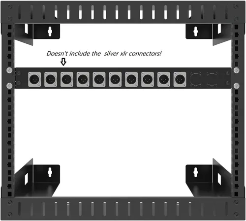 Miniatura 3 de Panel de conexión con bisagras de 12 puertos, pasos/orificios, conectores tipo D de 1U de 19 pulgadas para montaje en rack, audio con lado