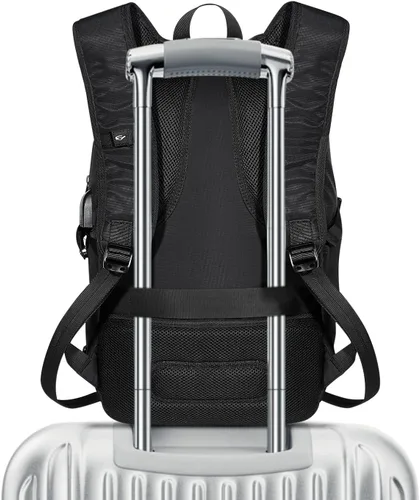 Miniatura 8 de Tzowla, mochila de viaje de negocios para computadora portátil de 15,6 a 17,3 pulgadas para mujeres, hombres y para regalar, A-Negro