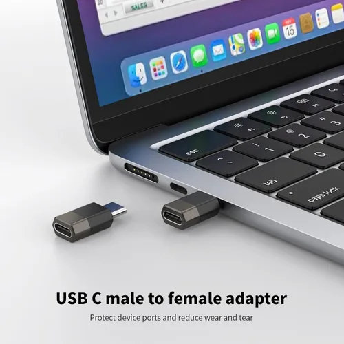 Miniatura 2 de Fidioto Paquete de 2 adaptadores USBC a USB C, adaptadores de aleación de zinc, adaptador USBC hembra a USB-C macho OTG compatible con teléfonos