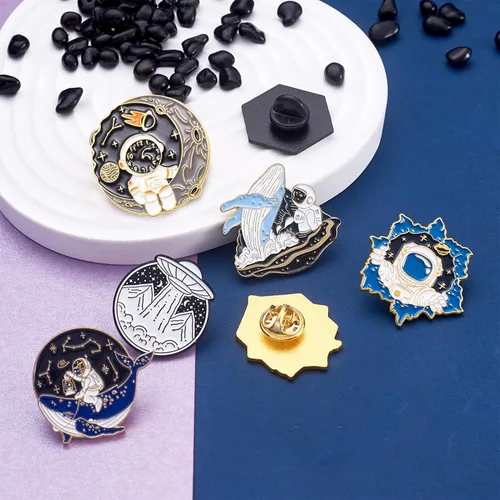 Miniatura 130 de Pandahall - Broches esmaltados de aleación con varios temas, broche de solapa, juego de pines esmaltados
