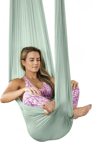 Miniatura 11 de Pinc Active Silk Aerial Yoga Swing & Hammock Kit for Improved Yoga Inversions, Flexibility & Core Strength