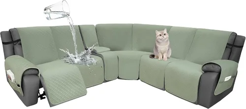 Miniatura 49 de Fundas de terciopelo 10% impermeables para sofá modular reclinable en forma de L, 1 pieza, fundas acolchadas para sofá reclinable esquinero, juego