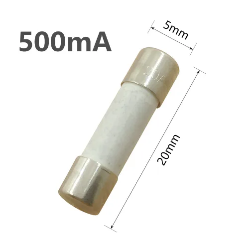 Miniatura 2 de (Paquete de 10) 500 MAmp 0.5 A Fusible de retardo de tiempo de soplado lento de cerámica 0.197x0.787 in