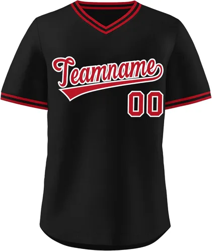 Miniatura 23 de KXK - Camiseta de béisbol personalizada con nombre y número cosidos, estilo Hip Hop, con cuello en V, atlética, para hombres, mujeres y jóvenes