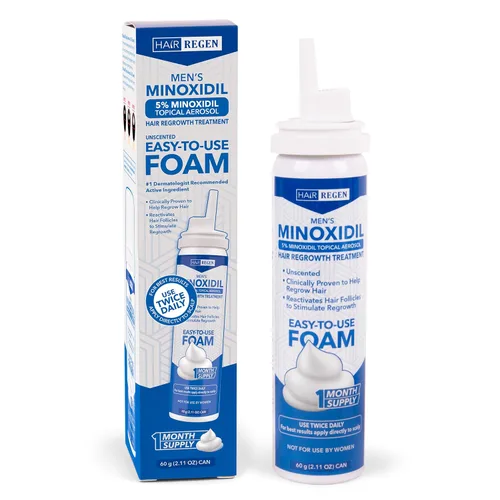 Miniatura 2 de Hair Regen Minoxidil Foam para hombres 5% - Tratamiento de crecimiento del cabello para hombres para él - Espuma tópica Minoxidil para hombres