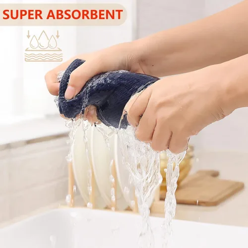 Miniatura 241 de Kitinjoy - Paños de cocina de 100 % algodón, tela de tejido gofrado, paño de limpieza ultrasuave, absorbente y de secado rápido. Beige