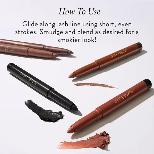 Miniatura 7 de LAURA GELLER NEW YORK Kajal Longwear Kohl Delineador de Ojos - Soft Black Kohl - Cafeína y vitamina E - Delineador suave y mezclable - Afilador 04