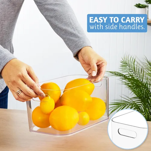 Miniatura 6 de STORi Bliss - Contenedor organizador de despensa transparente abierto de 10 x 6 pulgadas, recipientes de plástico con asa para cocina, refrigerador
