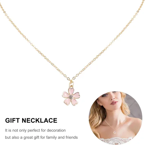 Miniatura 3 de Juego de collar y aretes con colgante de rama de cerezo con diamantes de imitación, joyería de boda para mujeres y niñas