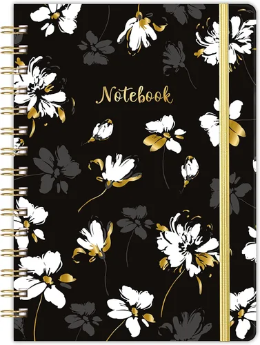 Miniatura 8 de Cuaderno/diario rayado: diario forrado con papel grueso de primera calidad, 8.5 x 6 pulgadas, cuaderno rayado universitario, con exquisito bolsillo
