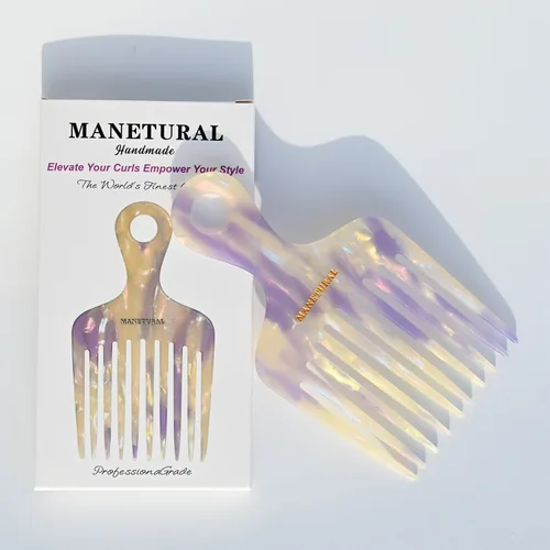 Miniatura 3 de 14MX púas de cabello para mujeres, púas de cabello para cabello rizado, peine de dientes anchos para rizos, púa afro, peine de acetato de 5.5