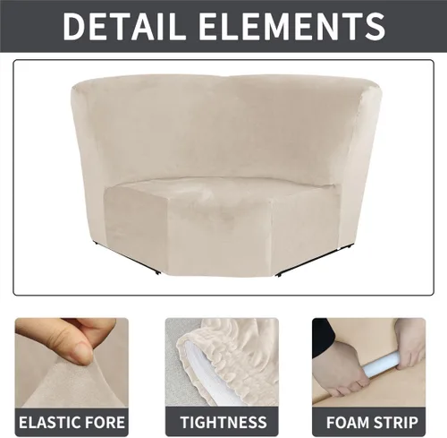 Miniatura 3 de Funda de terciopelo para sofá esquinero, 1 pieza adicional para asiento esquinero, protector para sofá reclinable en forma de L, decoración