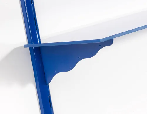 Miniatura 3 de LTL Home Products Kit de estante de pared de vidrio azul rompecabezas, 11" x 24", con soporte azul ondulado Wave Bkye