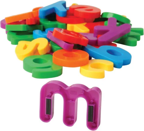 Miniatura 4 de Constructive Playthings Juego de 2 letras minúsculas magnéticas gigantes que incluyen vocales adicionales y consonantes seleccionadas para edades
