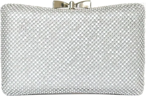 Miniatura 2 de Ayliss Bolso de mano con diamantes de imitación para mujer, bolso de noche con lazo, bandolera para novia, hombro, brillante, fiesta de graduación