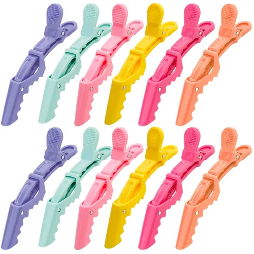 Miniatura 10 de 12 pinzas azules para el cabello, pinzas de peinado para seccionar, pinzas de pelo de cocodrilo para peluquería, accesorios para el cabello