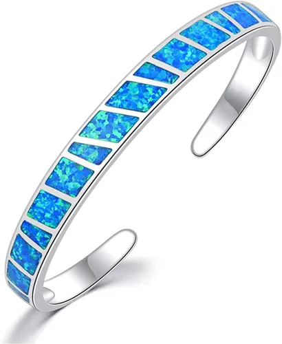 Miniatura 12 de CiNily Pulsera de ópalo para mujer, chapada en oro, hipoalergénica, con piedras preciosas abiertas