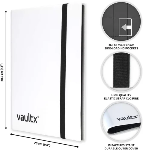 Miniatura 21 de Vault X Carpeta estándar de 9 bolsillos, con capacidad para 360 tarjetas intercambiables en 20 páginas de carga lateral (morado)