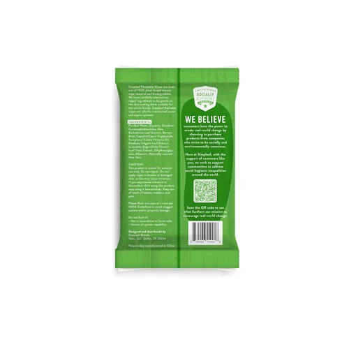 Miniatura 4 de Simpleaf Toallitas húmedas desechables de aloe vera, ecológicas, sin parabenos ni alcohol, hipoalergénicas y seguras para pieles sensibles, fórmula
