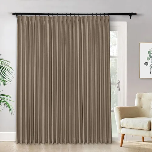 Miniatura 18 de Macochico Cortinas opacas de lino plisadas para oscurecer la habitación, panel con aislamiento térmico para dormitorio, sala de estar, sala