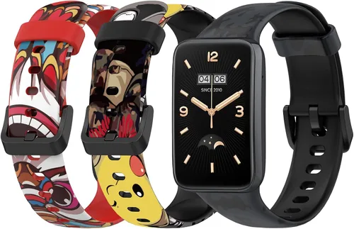 Miniatura 13 de Lijinlan Bandas de repuesto compatibles con Xiaomi Mi Band 7 Pro Strap mujeres hombres, impresión colorida linda piel floral suave flexible silicona