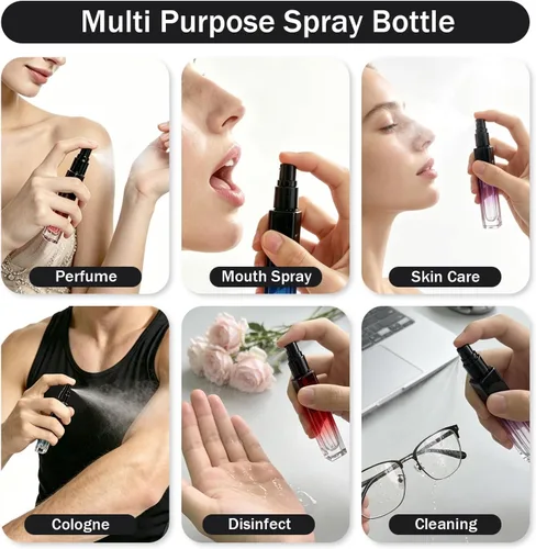 Miniatura 16 de Paquete de 25 botellas de perfume de viaje con atomizador a granel de 0.3 fl oz, botella vacía hidratante (ámbar)