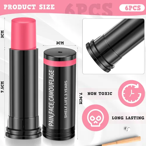 Miniatura 3 de Sweetude 6 piezas de palo de fútbol deportivo para ojos, pintura facial de fútbol para sóftbol, béisbol, atletas, estadio, Halloween, cosplay