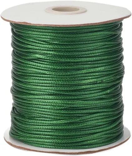 Miniatura 24 de Cheriswelry 90 yardas/rollo de 0.079 pulgadas, cordón encerado negro de poliéster coreano, joyería de cuentas, hilos para manualidades, cuerda