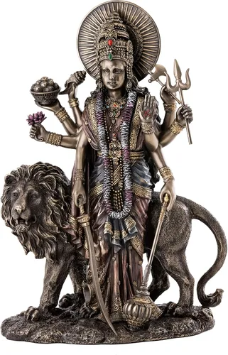 Top Collection Durga - Estatua hindú femenina con león, escultura de diosa divina de la madre del universo, figura coleccionable de la nueva era de