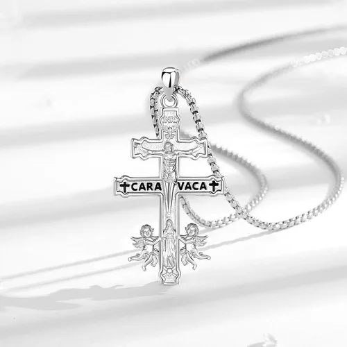 Miniatura 83 de Vito Collar de plata de ley 925 para mujeres y hombres, San Benito, crucifijo, Caravaca, San Cristóbal, San Judas, medalla patronal, amuleto