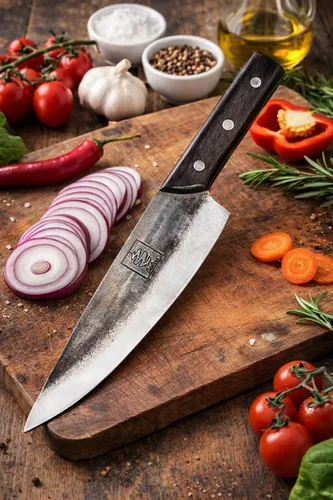 COOLINA Cuchillo de chef de tungsteno XL, cuchillo de cocina para cortar, cortar carne, verduras de hoja de 9 pulgadas, acero de tungsteno alemán