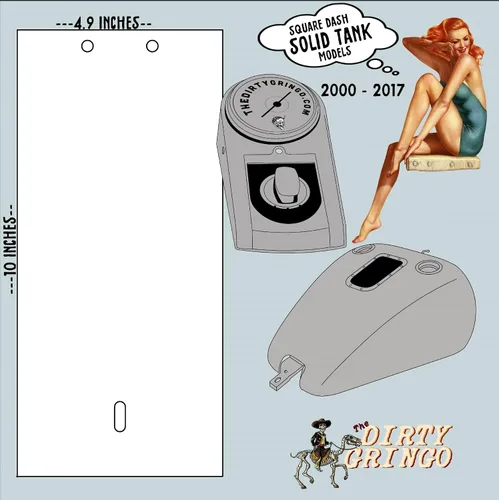 Miniatura 6 de The Dirty Gringo Francmasón Fe Esperanza Caridad Harley Davidson Cuero Tanque de Gas Panel Babero Softail