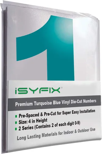Miniatura 48 de iSYFIX Calcomanías de Números de Vinilo Verde Manzana – 1.5 Pulgadas Autoadhesivas (2 Juegos) – Calcomanía Premium Troquelada y Pre-espaciada
