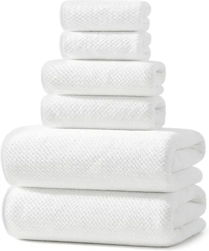 Miniatura 9 de REDKISS Juego de toallas de baño de 6 piezas, 2 paños de baño, 2 toallas de mano, 2 toallas de baño, forro polar coral ultra fibra, súper