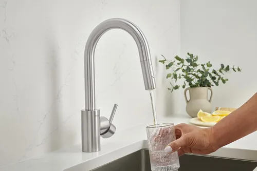 Miniatura 7 de GROHE 31479DC1 Grifo de cocina con barra desplegable Concetto con pulverizador. 1.75 GPM, Supersteel (acero inoxidable)