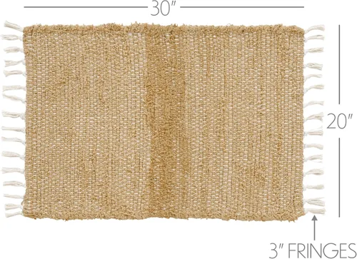 Miniatura 3 de VHC Brands Alfombra Chindi natural de arpillera, bronceado, 20x30