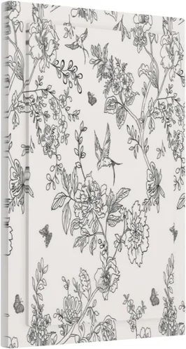 Miniatura 2 de Cubierta para interruptor de luz de 1 posición, diseño campestre de pájaros y flores en blanco y negro, sin dispositivo, placa de pared decorativa