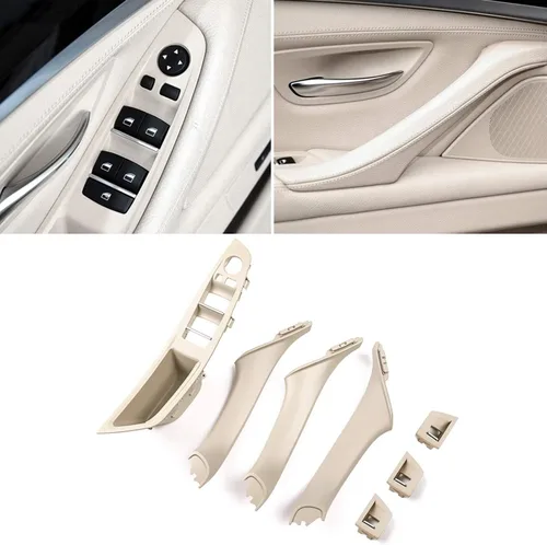 Miniatura 7 de Jaronx Kit de manijas de puerta para BMW Serie 5 F10/F11, reposabrazos del interruptor de ventana del lado del conductor, manija de la puerta