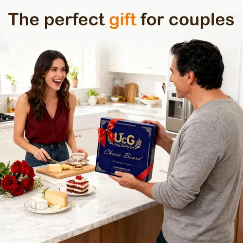 Miniatura 2 de UTCG Regalos de Tabla de Charcutería para Mujeres: Tabla de Queso Plegable de Bambú con Juego de Cuchillos - Regalo Único de Intercambio de Regalos
