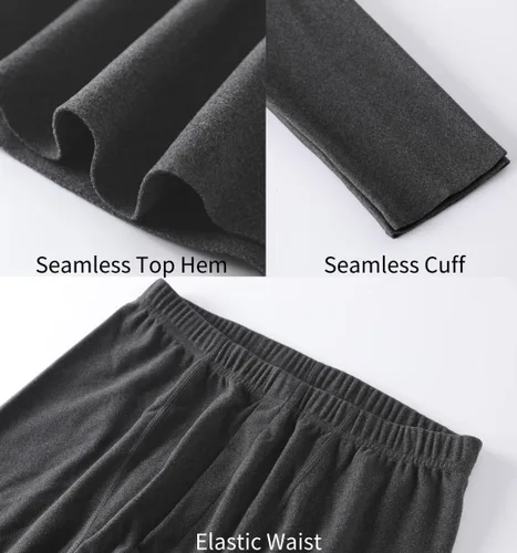 Miniatura 6 de YRW Ropa interior térmica para hombre con forro polar largo conjunto de capa base para clima frío M-4XL