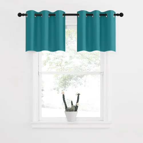 Miniatura 71 de NICETOWN Cortinas opacas de cocina para ventana sobre el fregadero, aislamiento térmico, decoración del hogar, pequeños niveles opacos con ojales