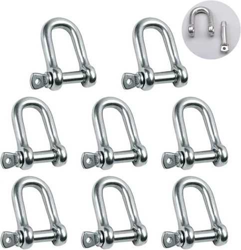 Miniatura 8 de Grillete en forma de D de acero inoxidable 304 5/32", 1/4", 5/16", 3/8", 9/16", para cadenas, cable de alambre, elevación, camping al aire libre