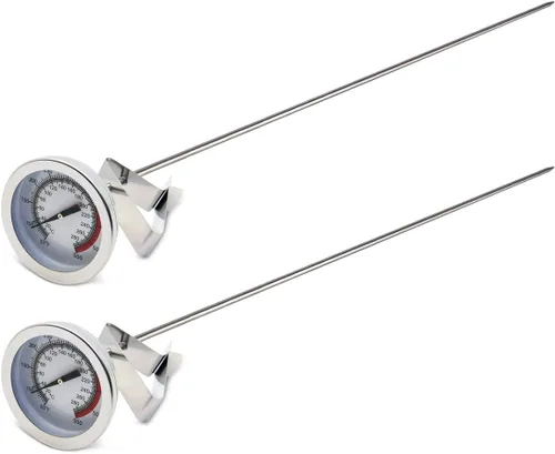 Miniatura 9 de Efeng Termómetro para freidora de pavo de 15 pulgadas con clip para olla (paquete de 2), termómetro de caramelo de 2 pulgadas con clip de acero